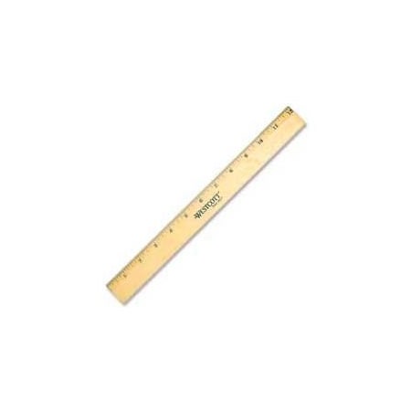 Acme United Westcott  Metal Edge Office Ruler, 12" Long, Wood, Natural 5011